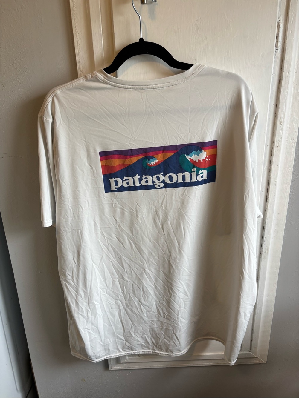 Patagonia Men’s White Graphic Logo Short Sleeve Shirt